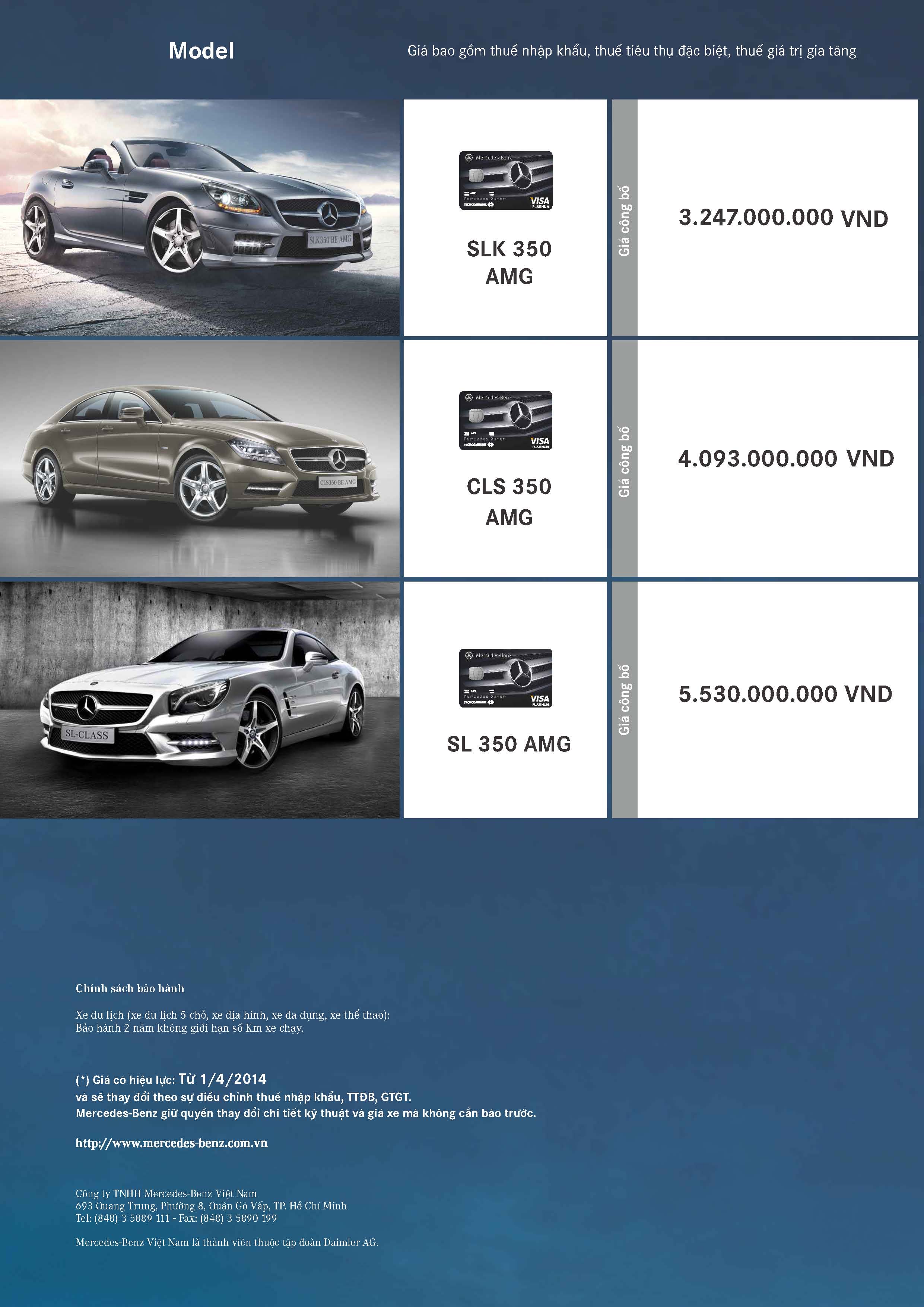 Bảng giá các dòng xe Mercedes-Benz tháng  - Mercedes