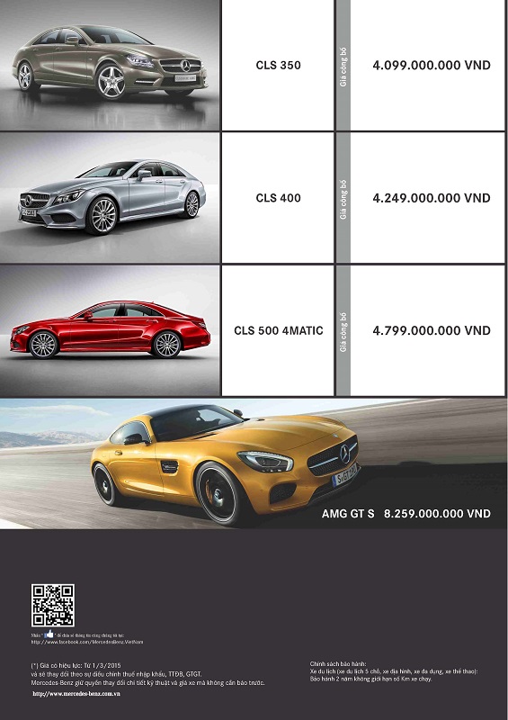 Bảng giá các dòng xe Mercedes-Benz tháng 